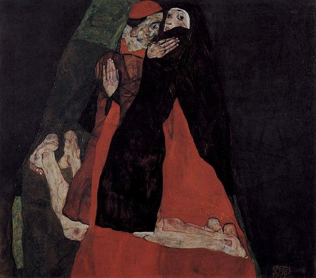 Egon Schiele Kardinal und Nonne oder Die Liebkosung oil painting picture